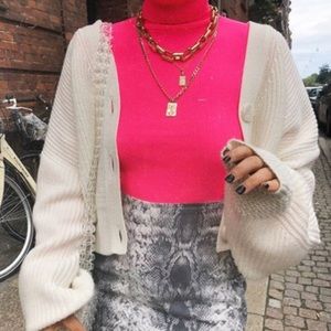 Neon pink Zara turtle neck